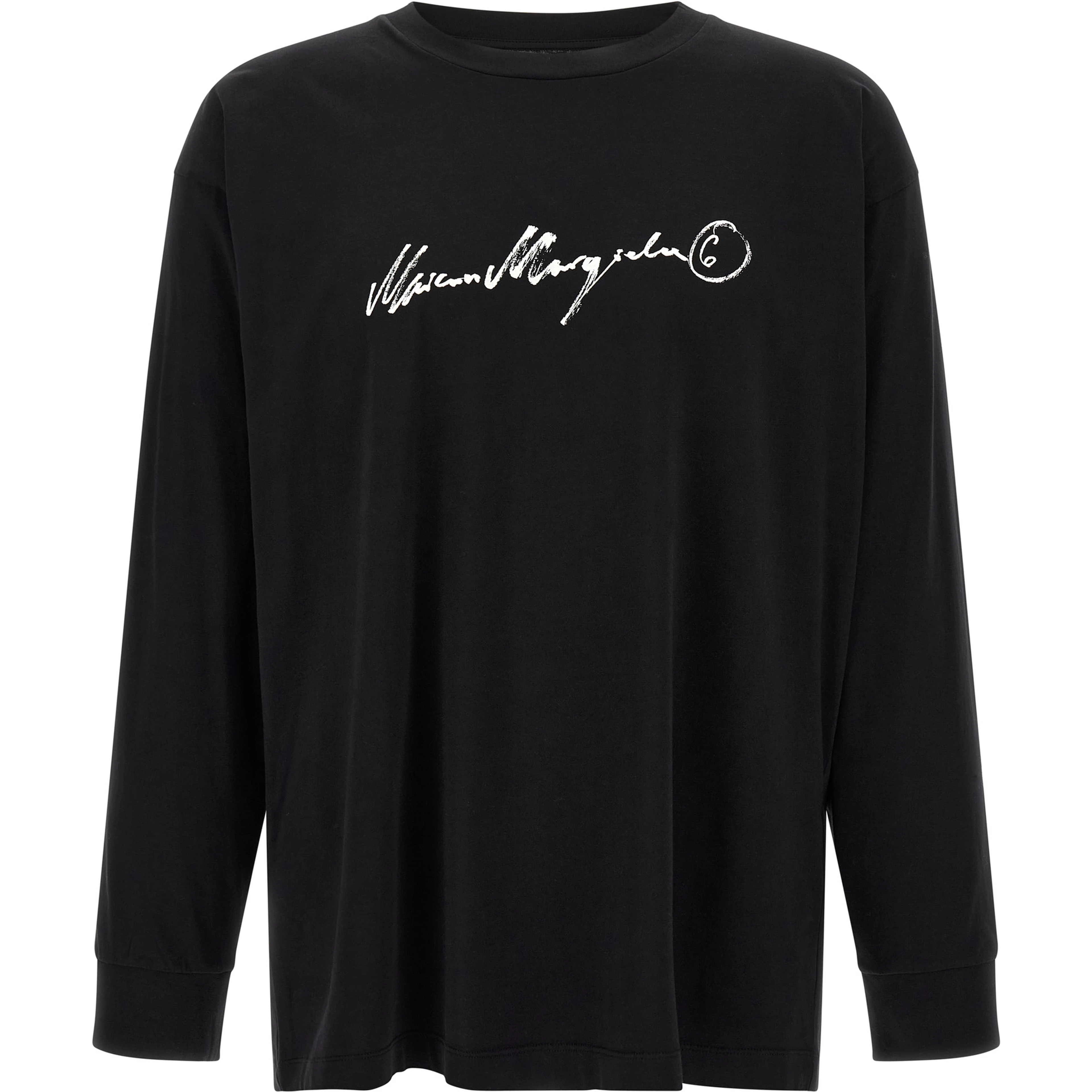 Black Cotton Long Sleeve T-Shirt