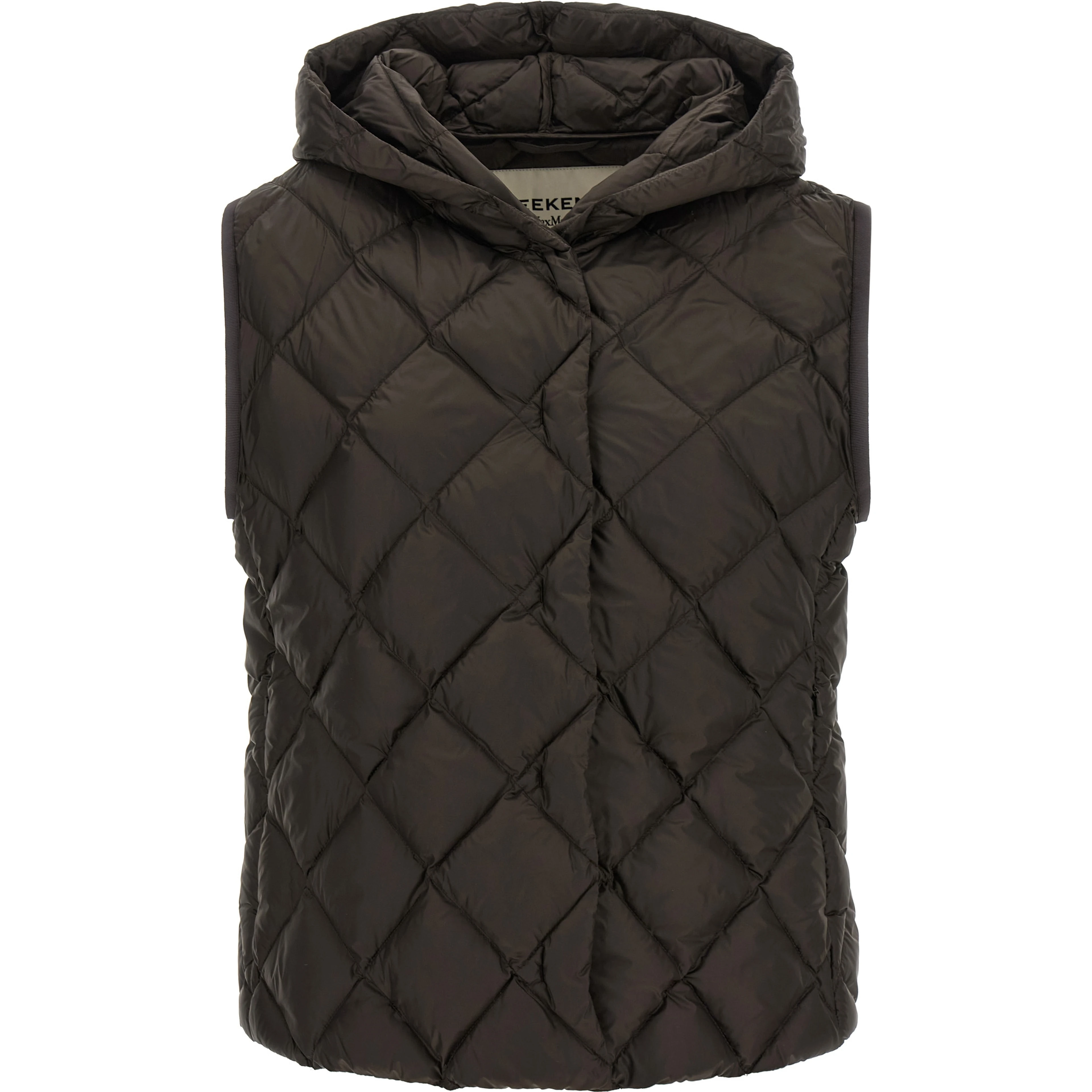Brown Polyester Sleeveless Jacket