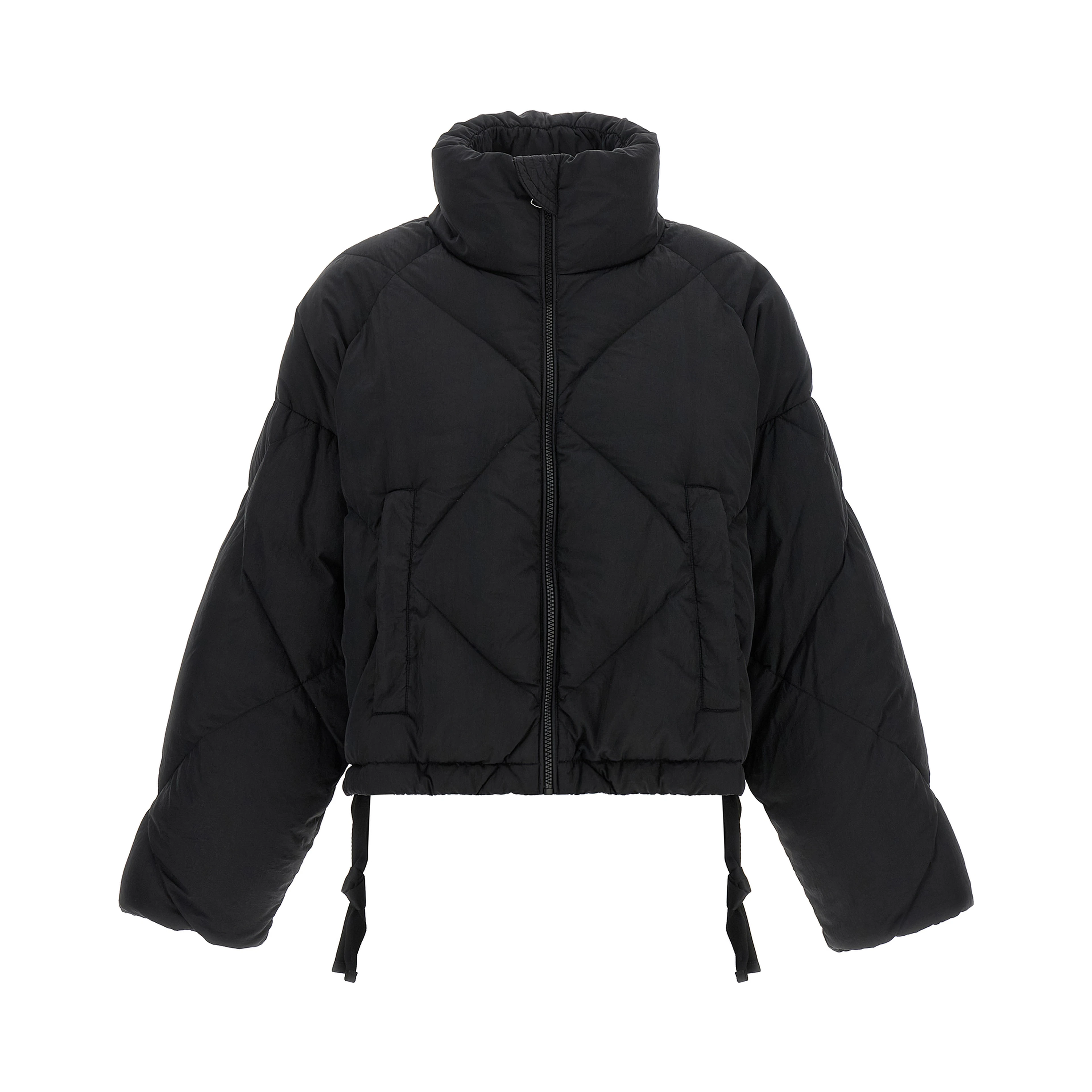 Black Polyamide Full-Length Jacket