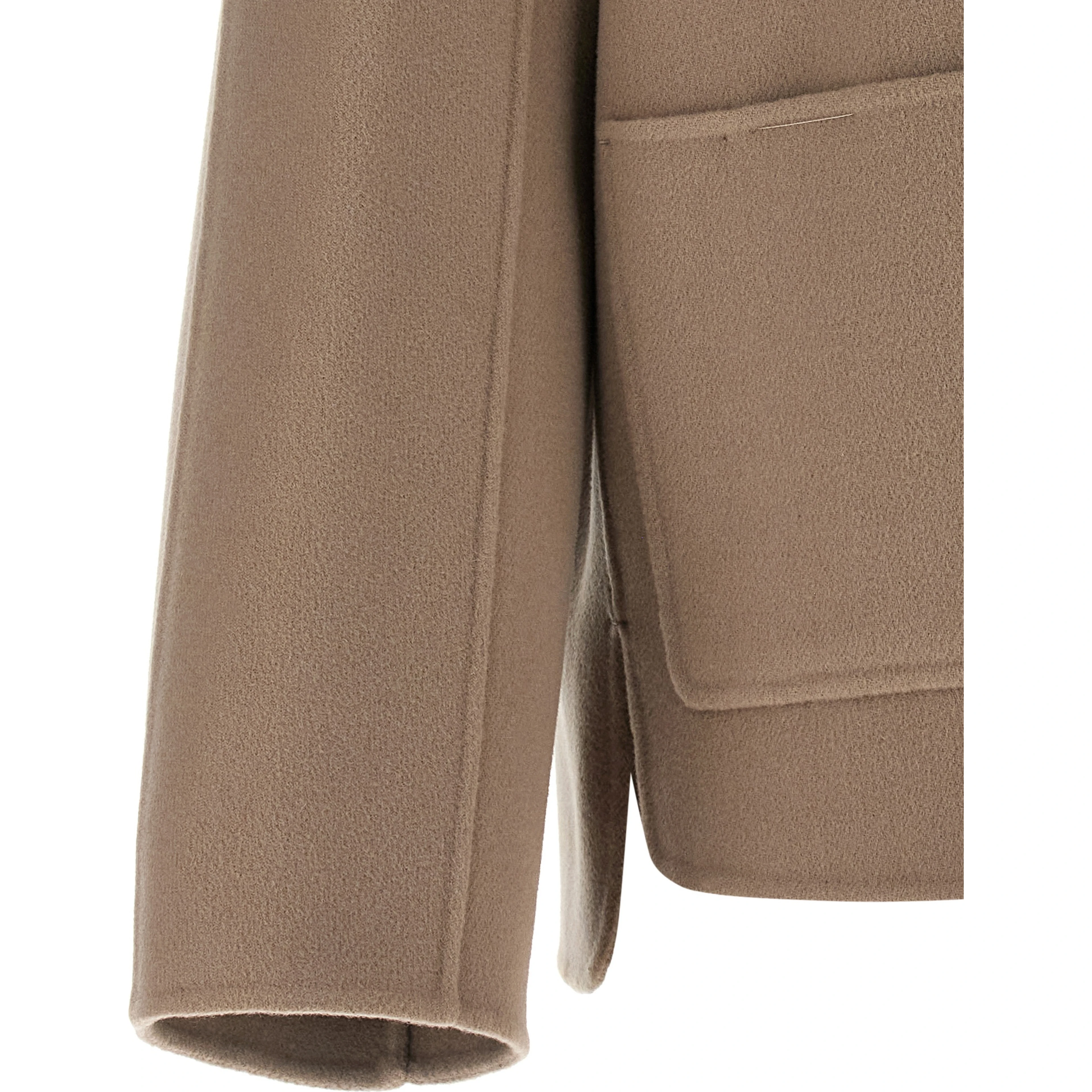 Beige Wool Full-Length Jacket