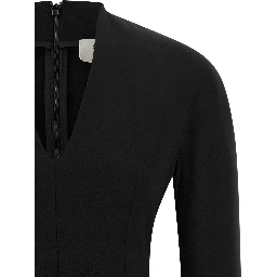 Black Viscose Short Dress