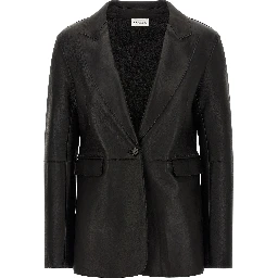 Black Lamb Leather Blazer