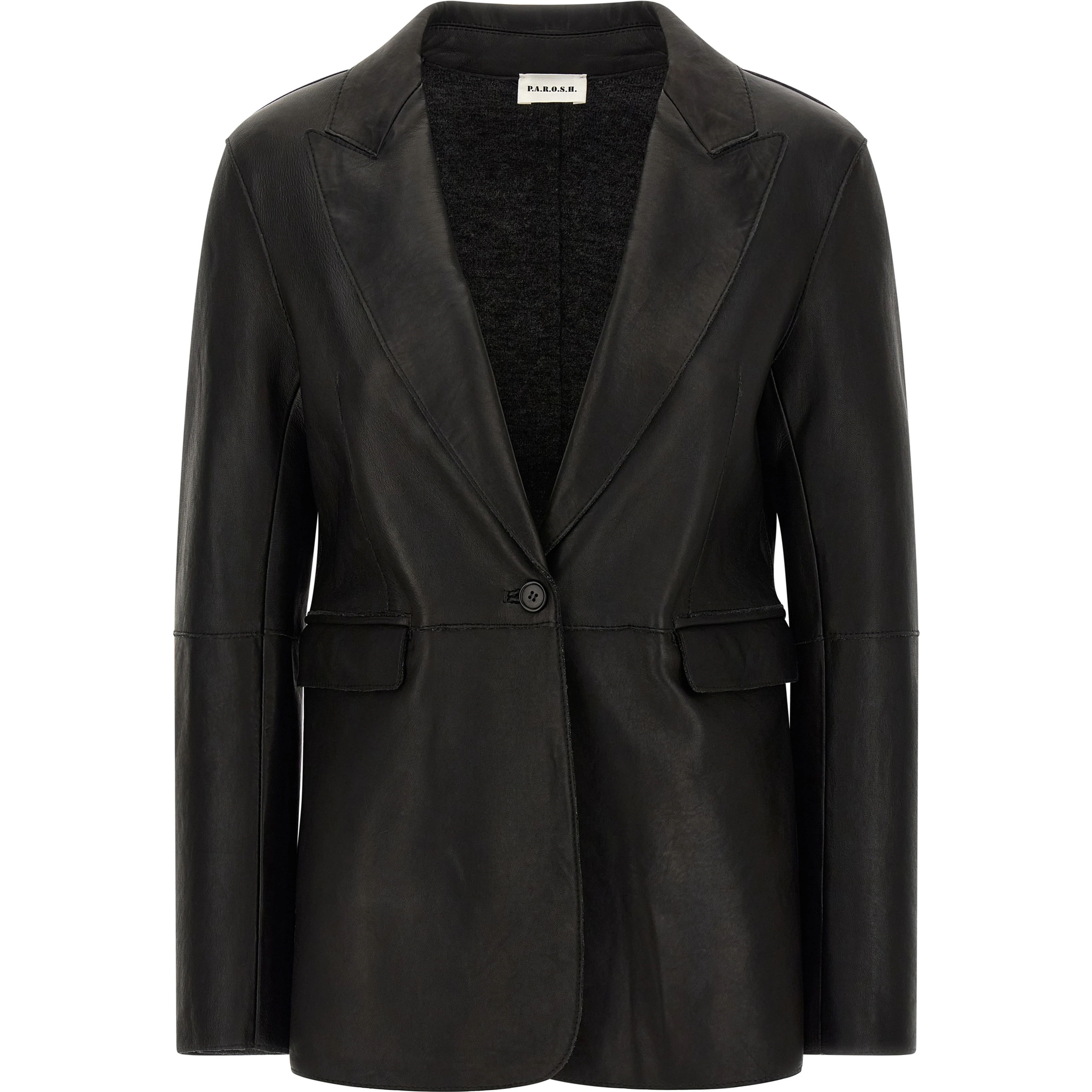 Black Lamb Leather Blazer