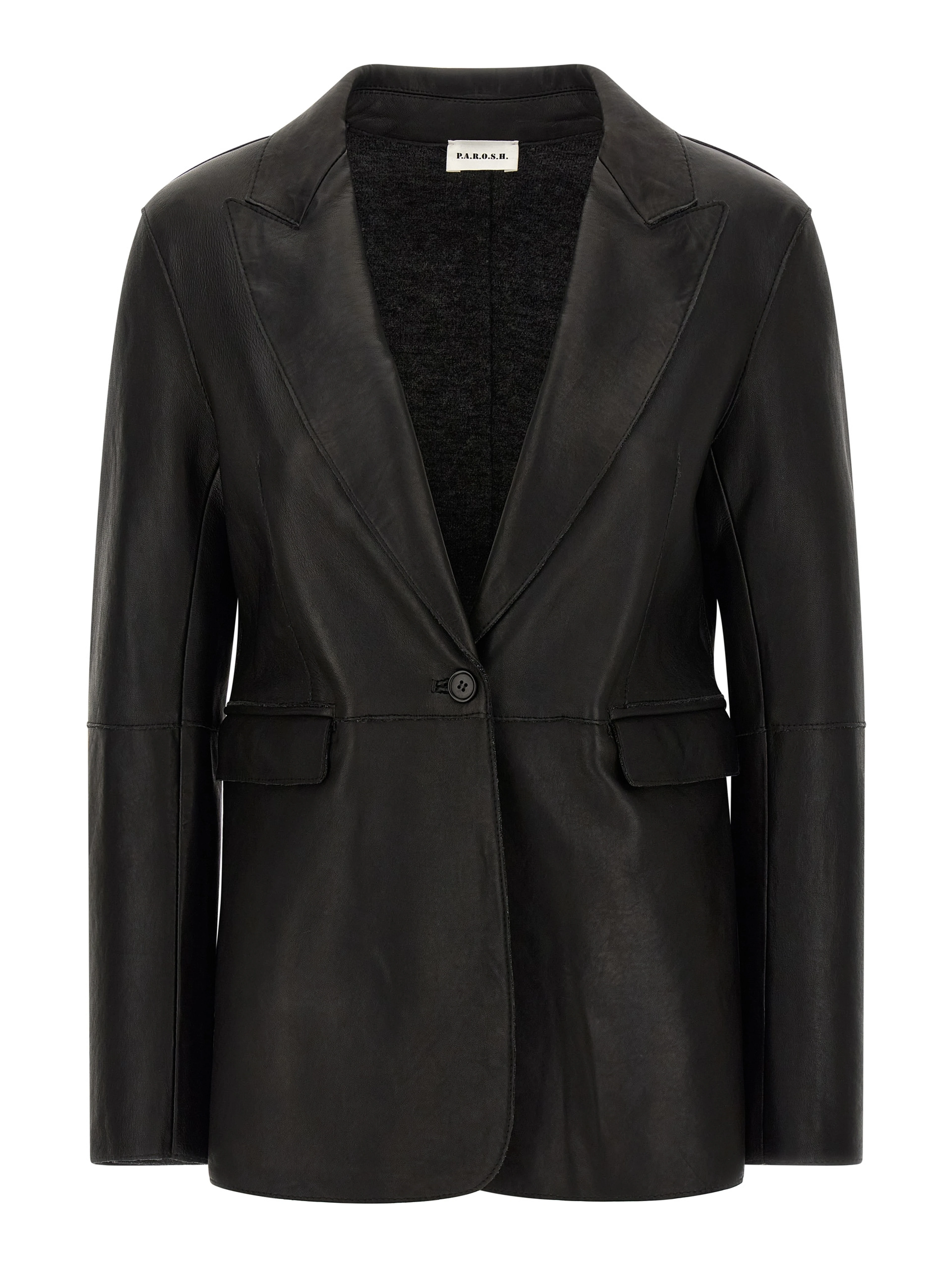Black Lamb Leather Blazer