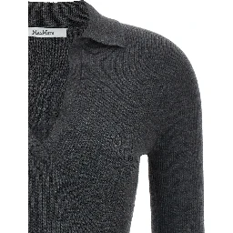 Gray Cashmere Polo Shirt