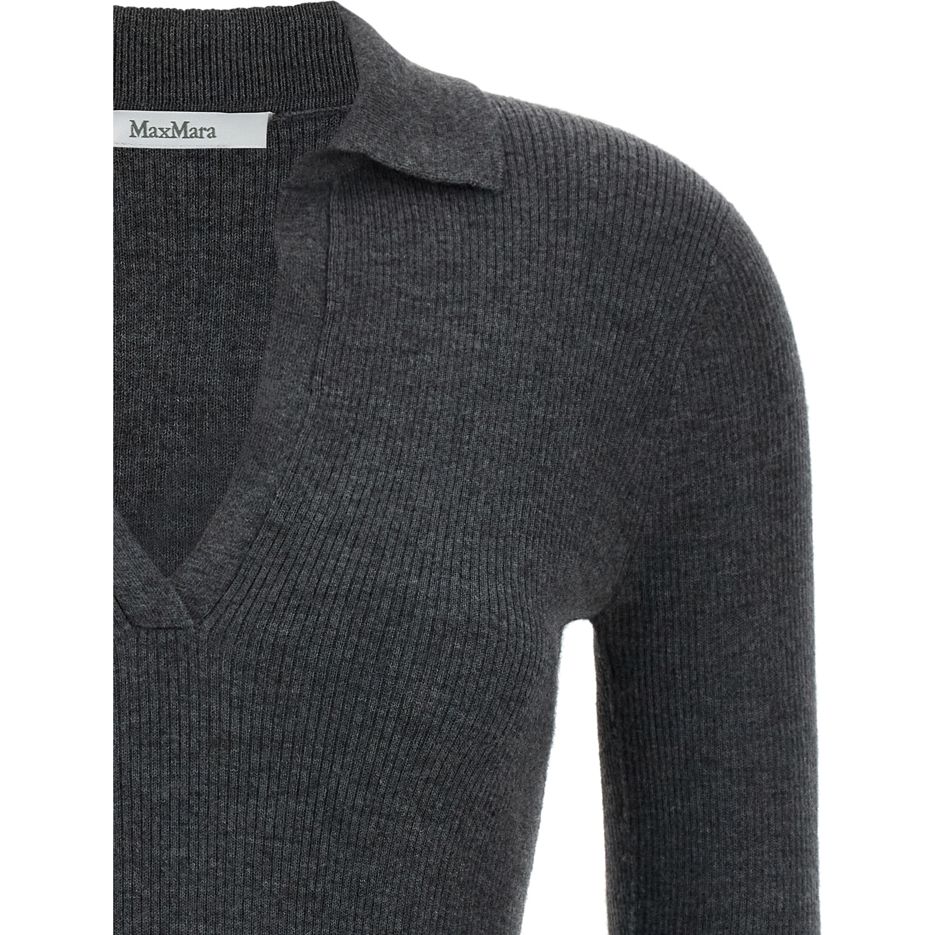 Gray Cashmere Polo Shirt
