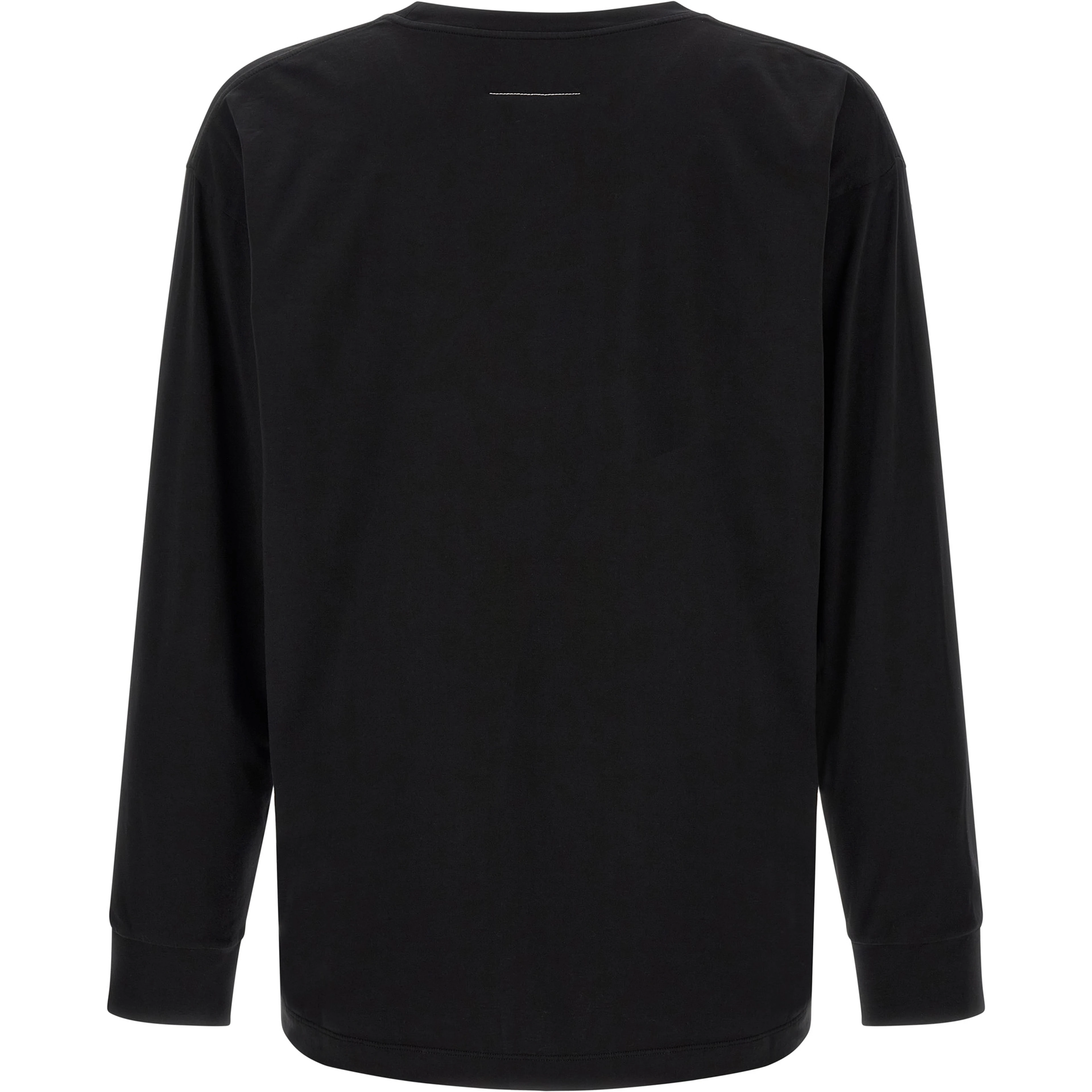 Black Cotton Long Sleeve T-Shirt