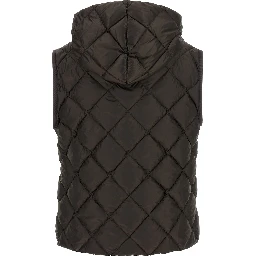 Brown Polyester Sleeveless Jacket