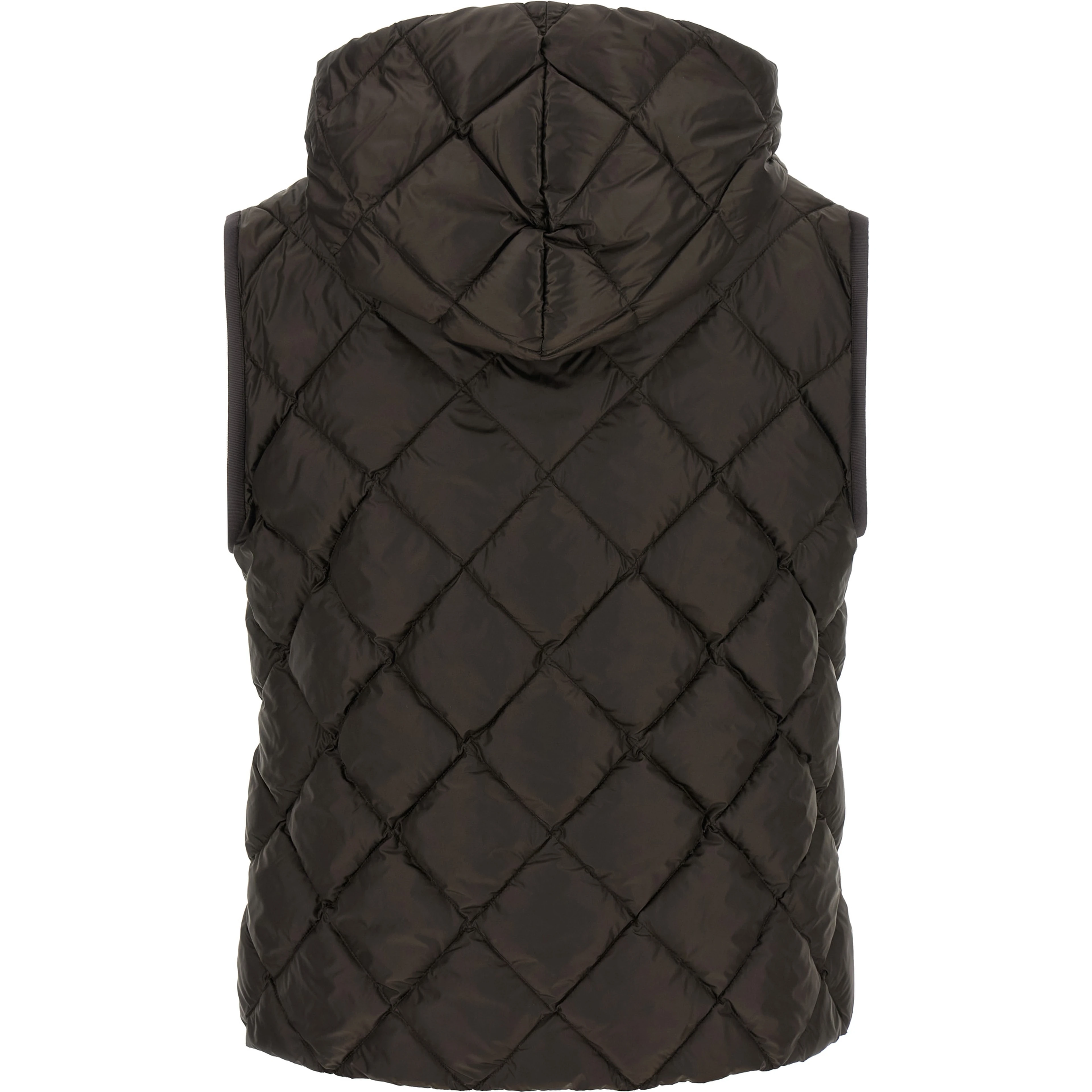 Brown Polyester Sleeveless Jacket