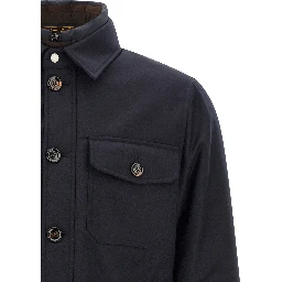 Blue Wool Full-Length Jacket