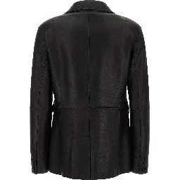 Black Lamb Leather Blazer
