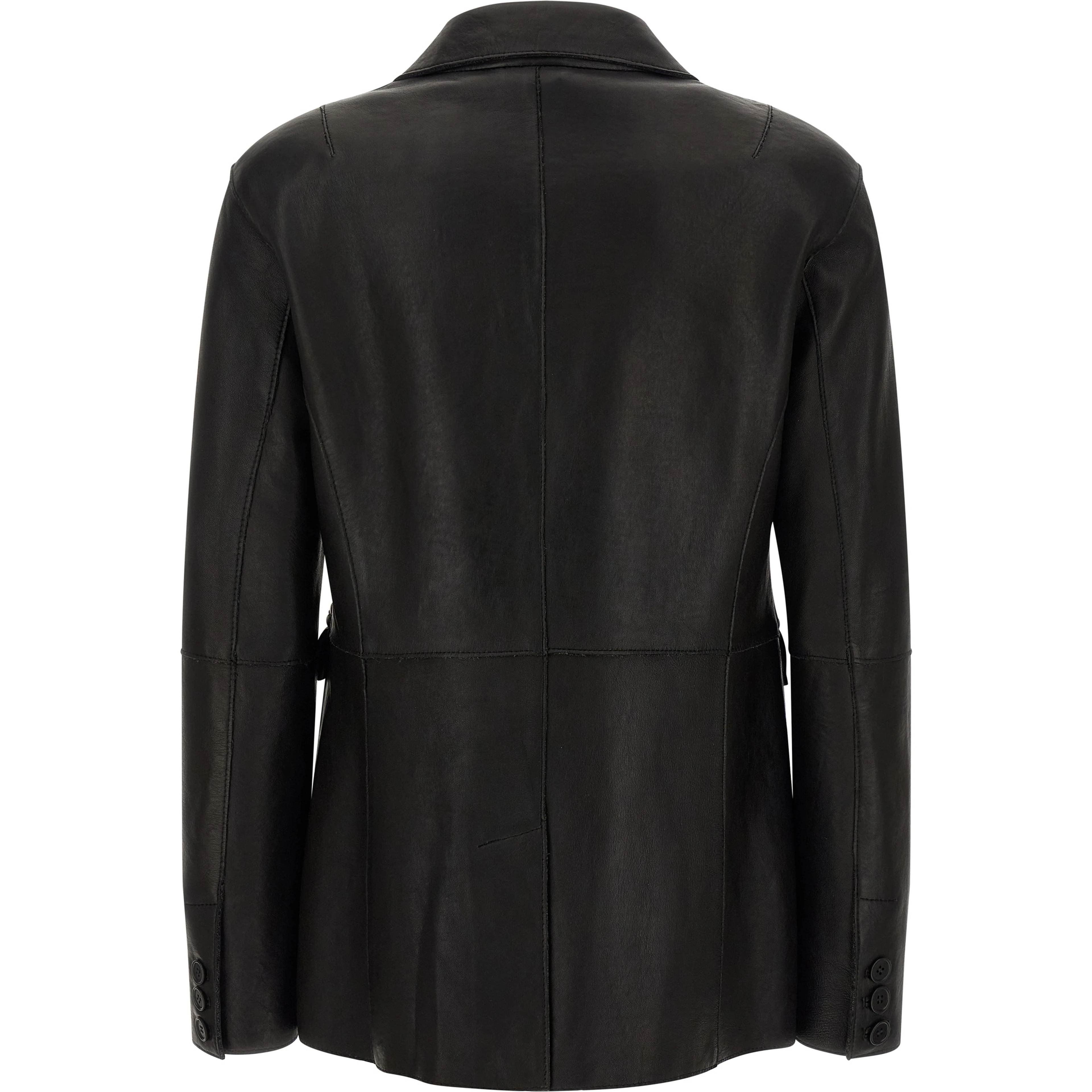 Black Lamb Leather Blazer