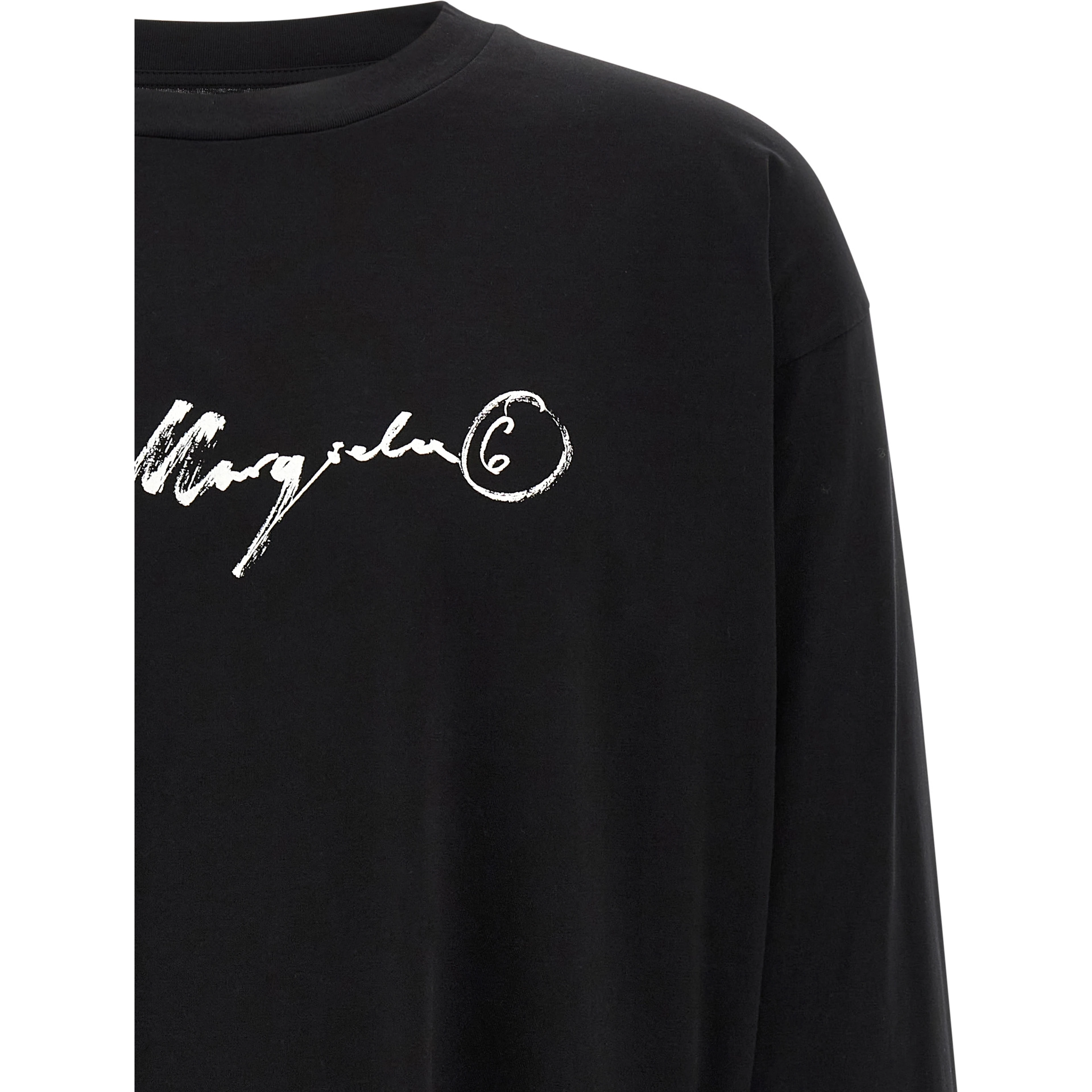 Black Cotton Long Sleeve T-Shirt