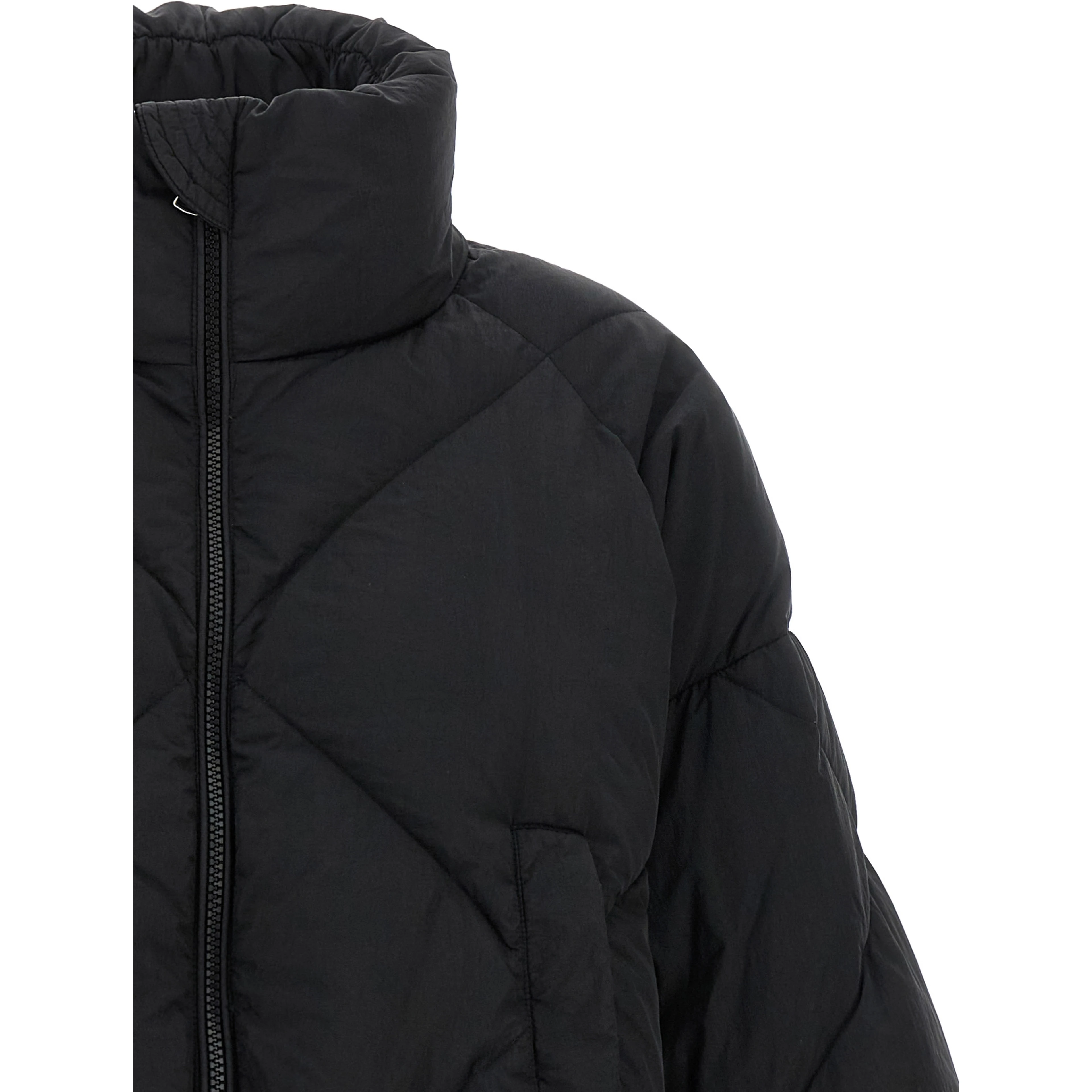 Black Polyamide Full-Length Jacket