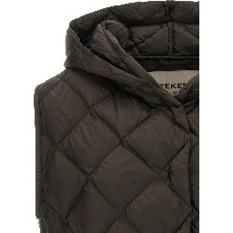Brown Polyester Sleeveless Jacket