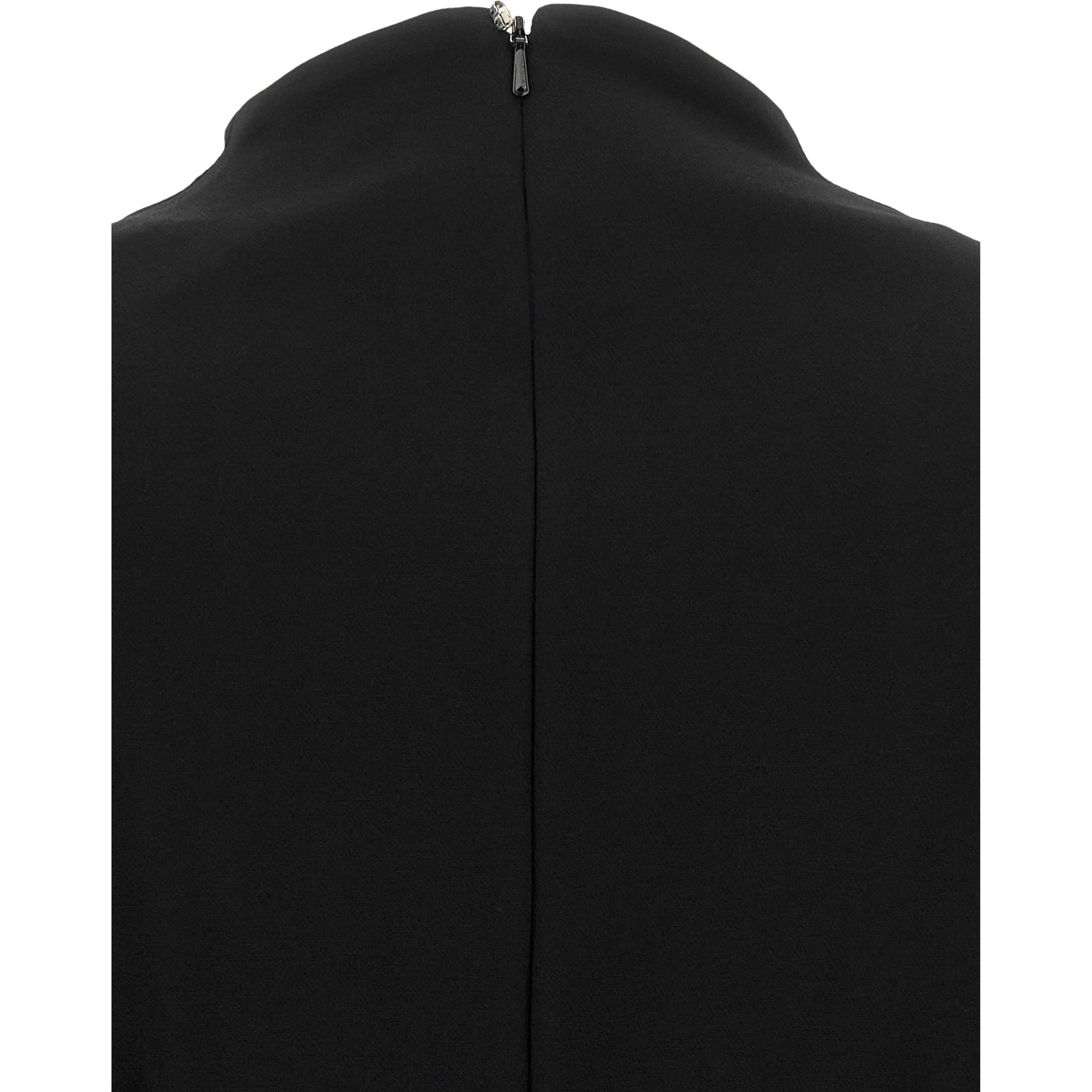 Black Viscose Short Dress