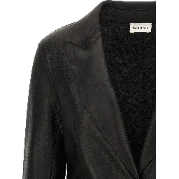 Black Lamb Leather Blazer