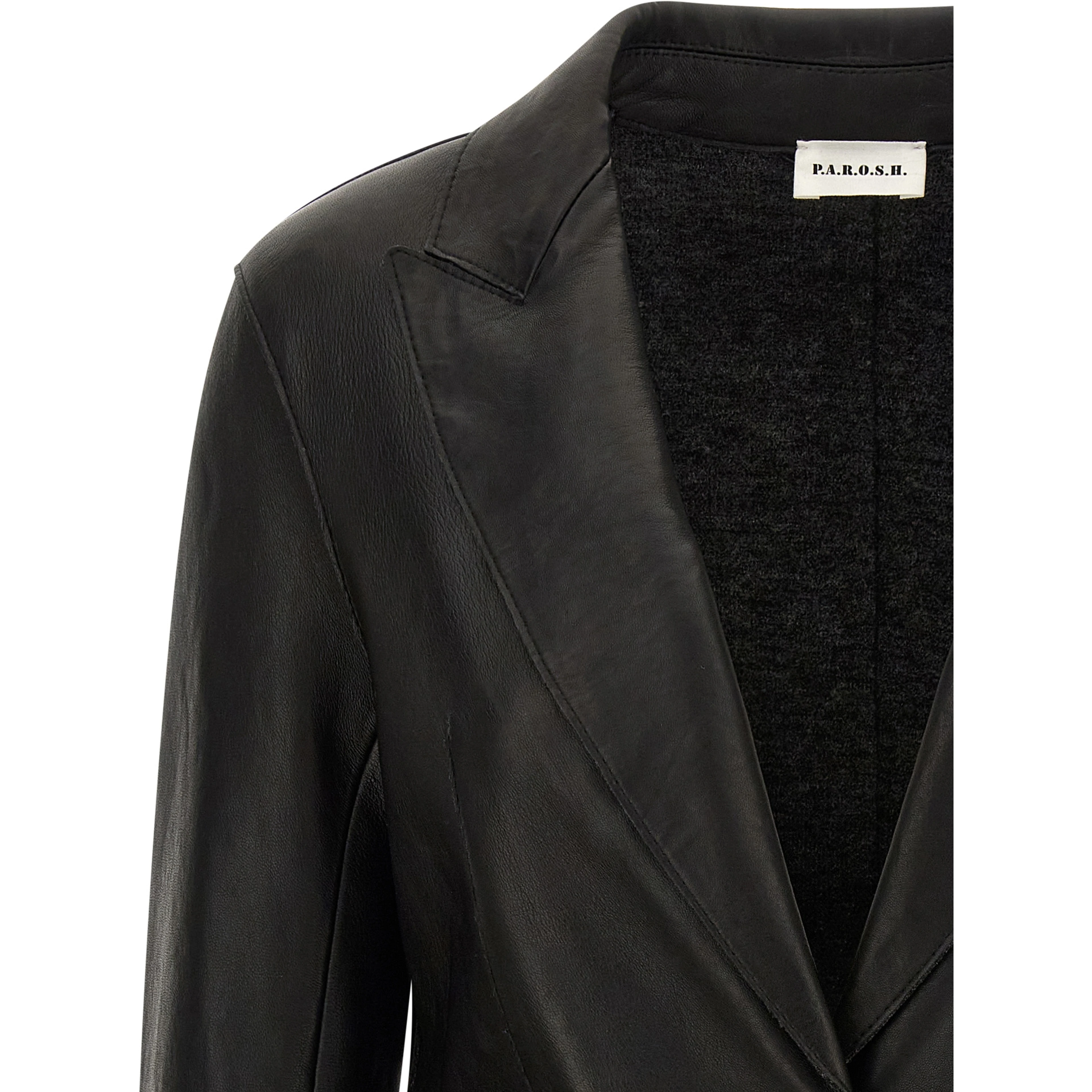 Black Lamb Leather Blazer