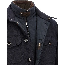 Blue Wool Full-Length Jacket