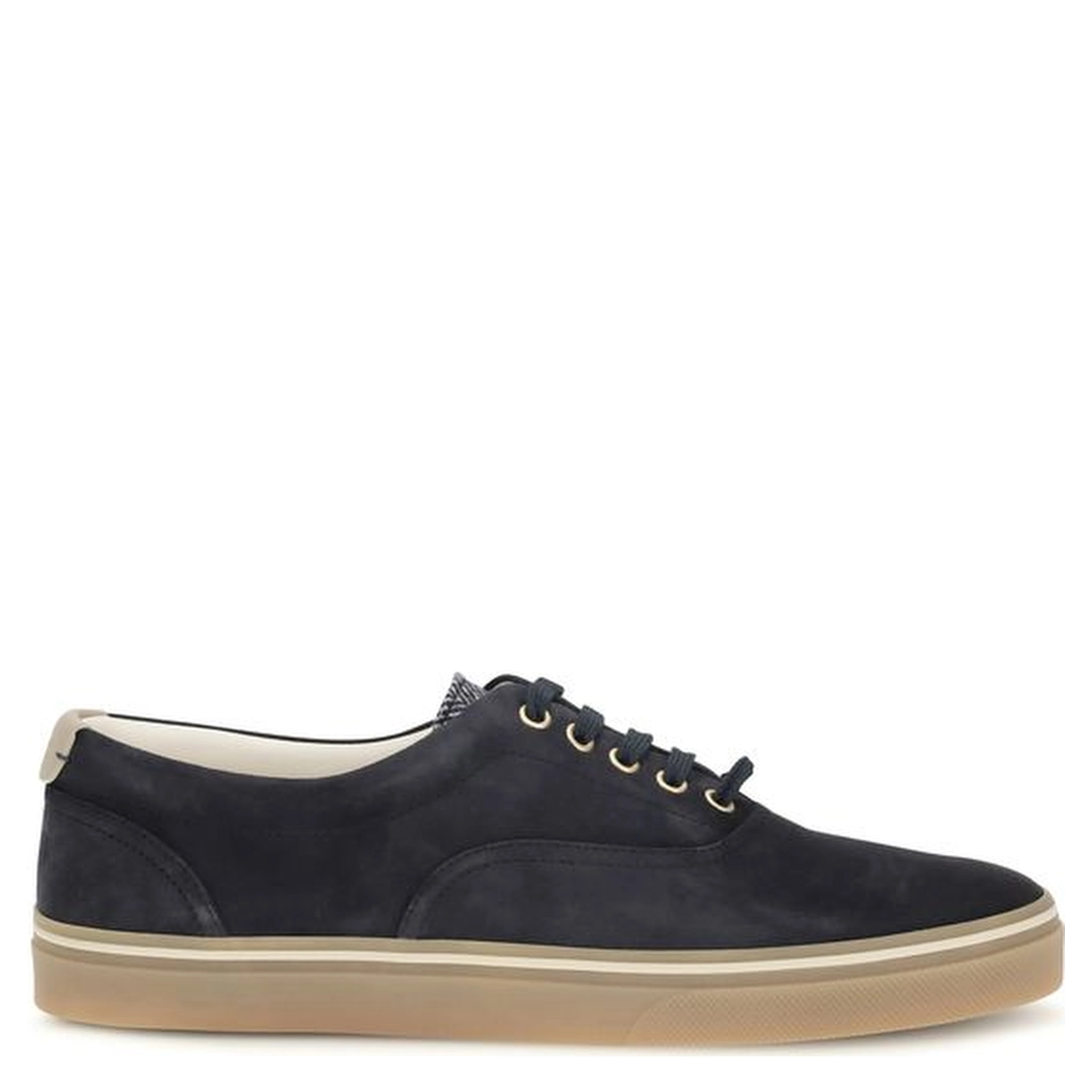 Blue Suede Leather Low Top Sneakers