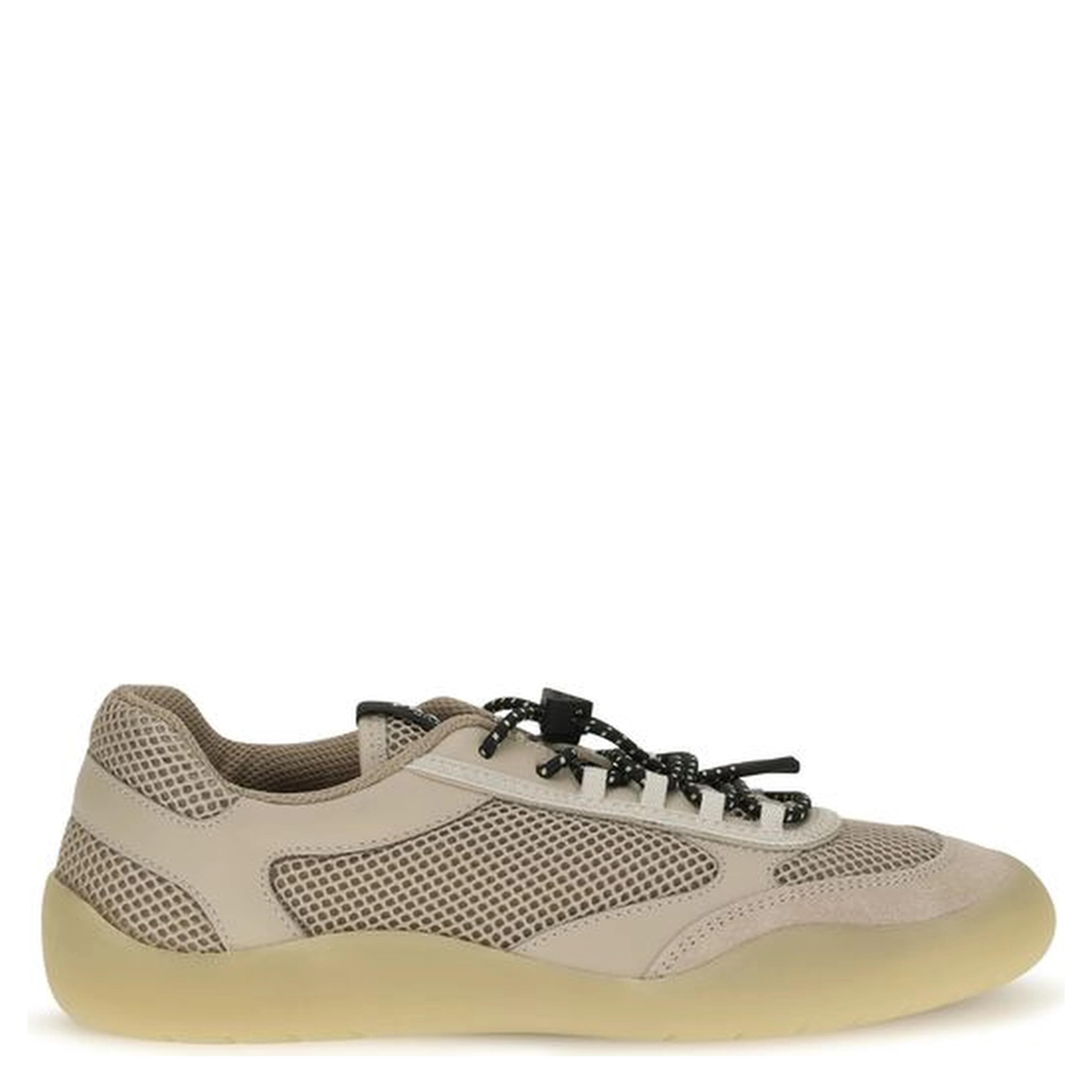 Beige Calf Leather Bos Taurus Athletic Sneakers