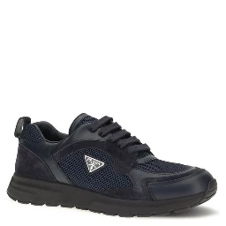 Blue Fabric Athletic Sneakers