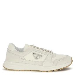 Beige Calf Leather Bos Taurus Athletic Sneakers