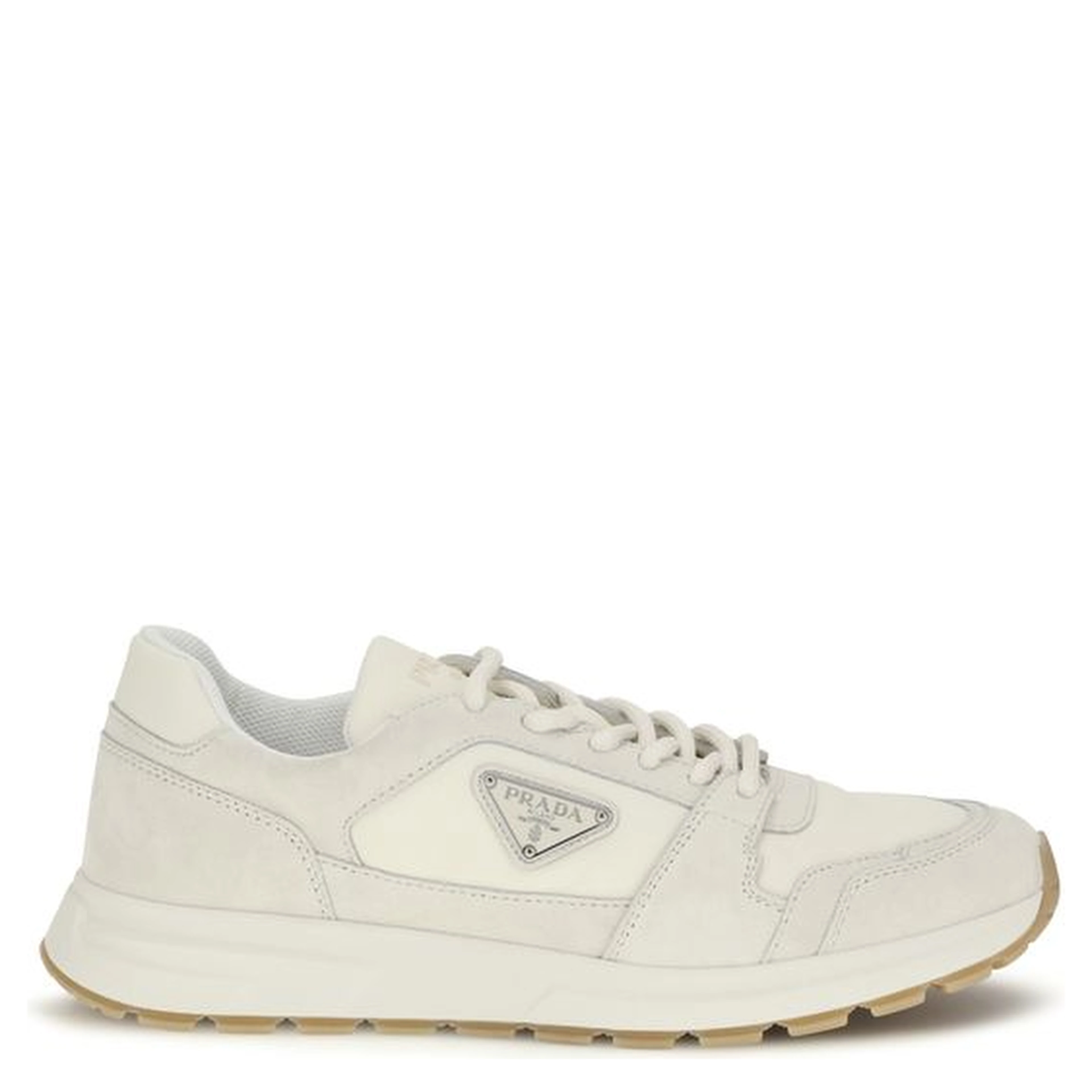 Beige Calf Leather Bos Taurus Athletic Sneakers