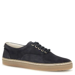 Blue Suede Leather Low Top Sneakers
