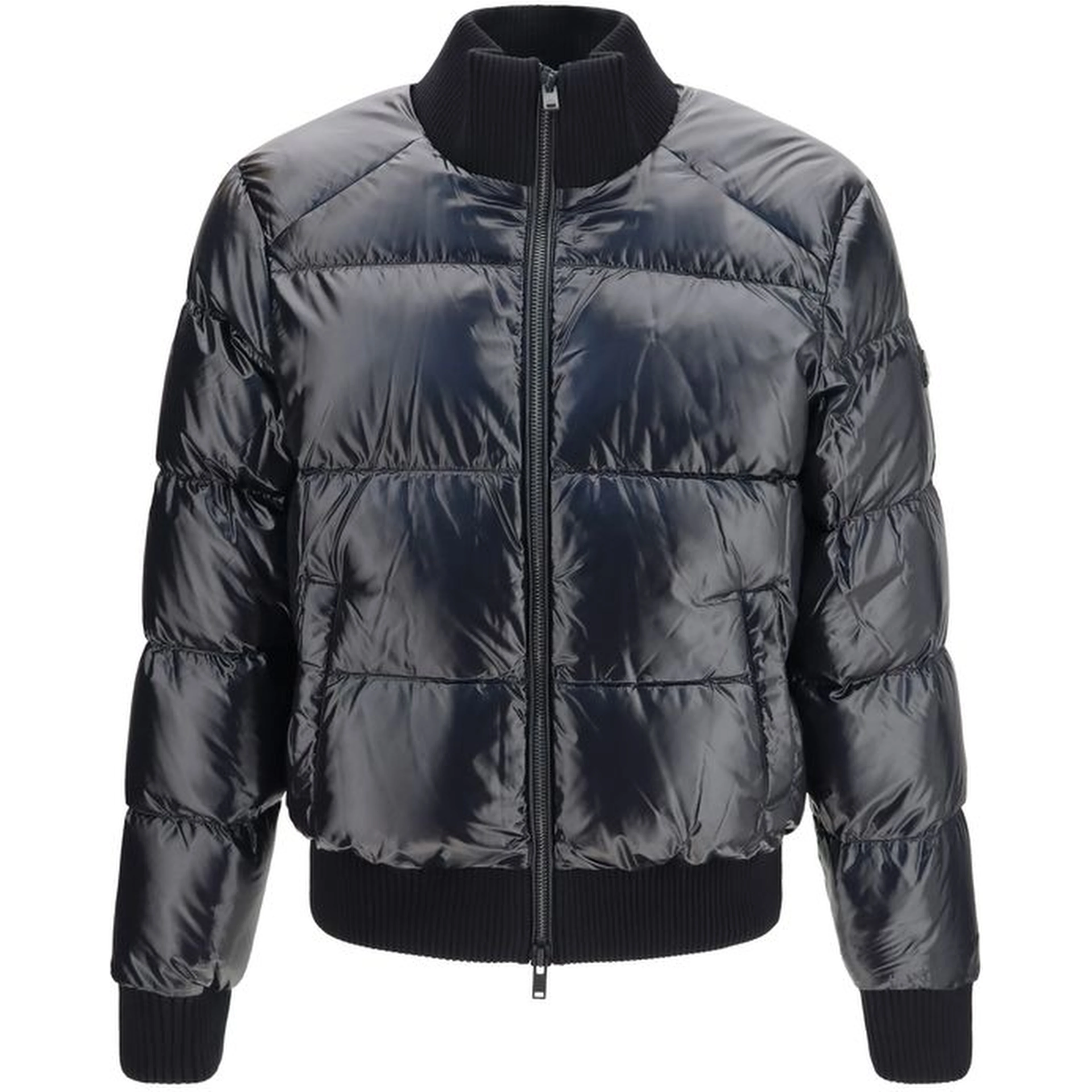 Black Nylon Bomber