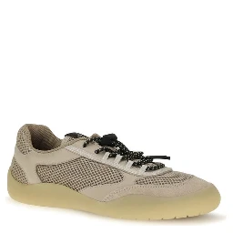 Beige Calf Leather Bos Taurus Athletic Sneakers