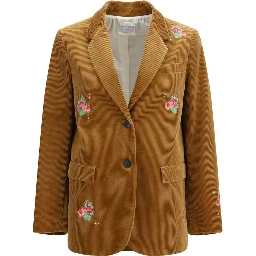 Brown Cotton Full-Length Jacket