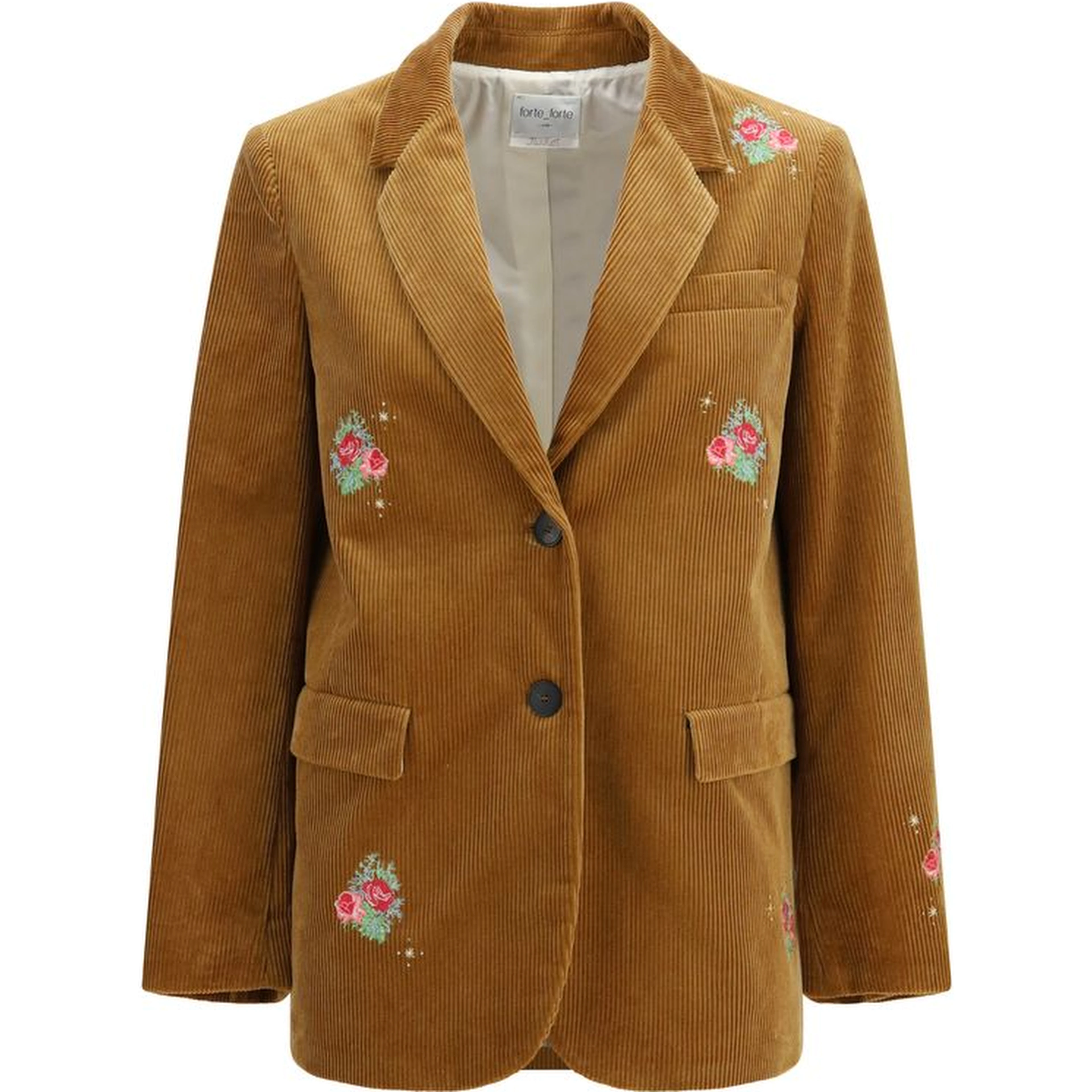 Brown Cotton Full-Length Jacket