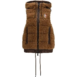 Brown Polyamide Sleeveless Jacket