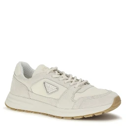 Beige Calf Leather Bos Taurus Athletic Sneakers