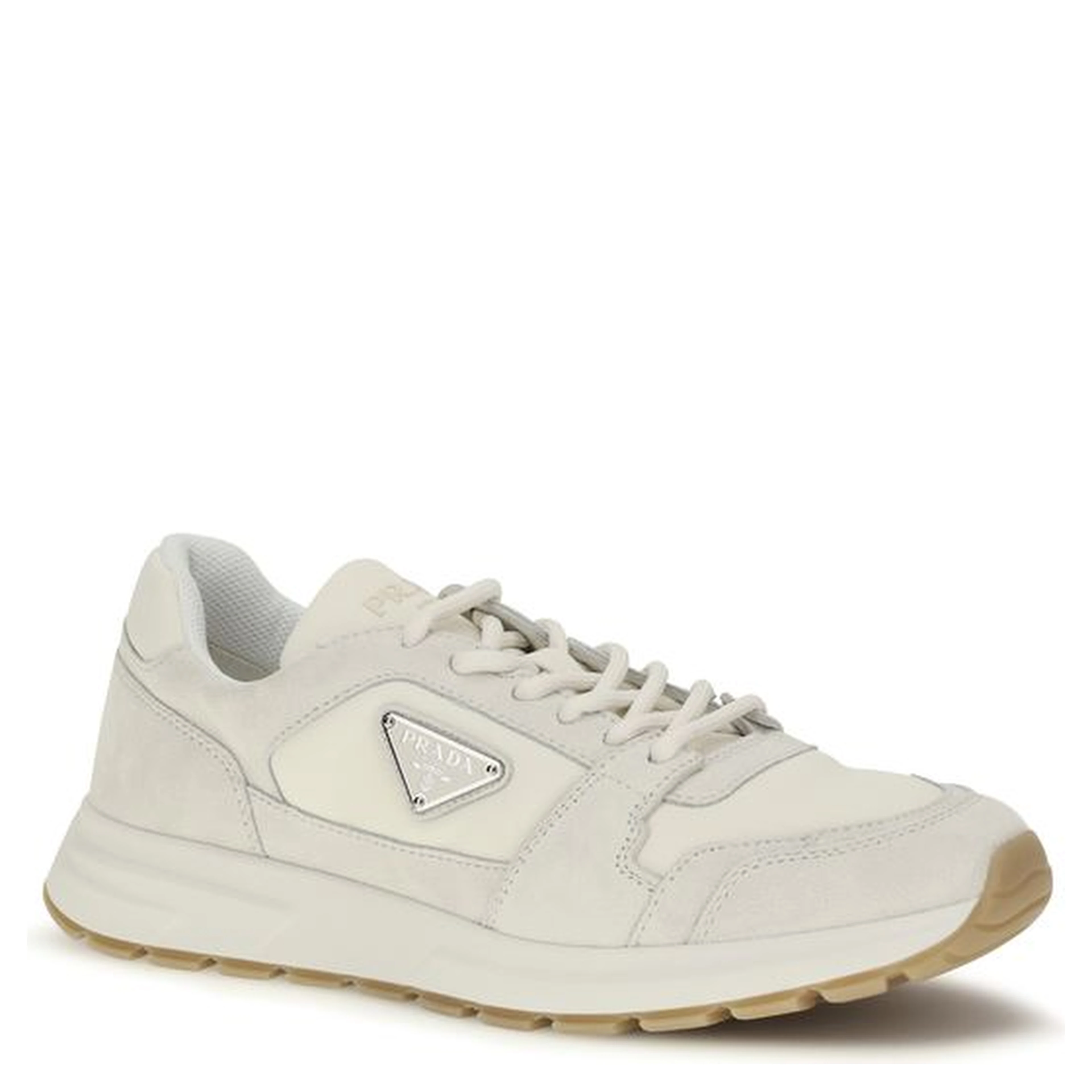 Beige Calf Leather Bos Taurus Athletic Sneakers