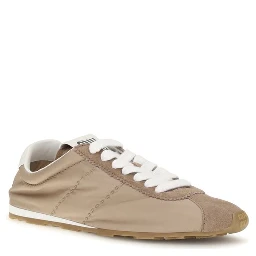 Beige Calf Leather Bos Taurus Low Top Sneakers