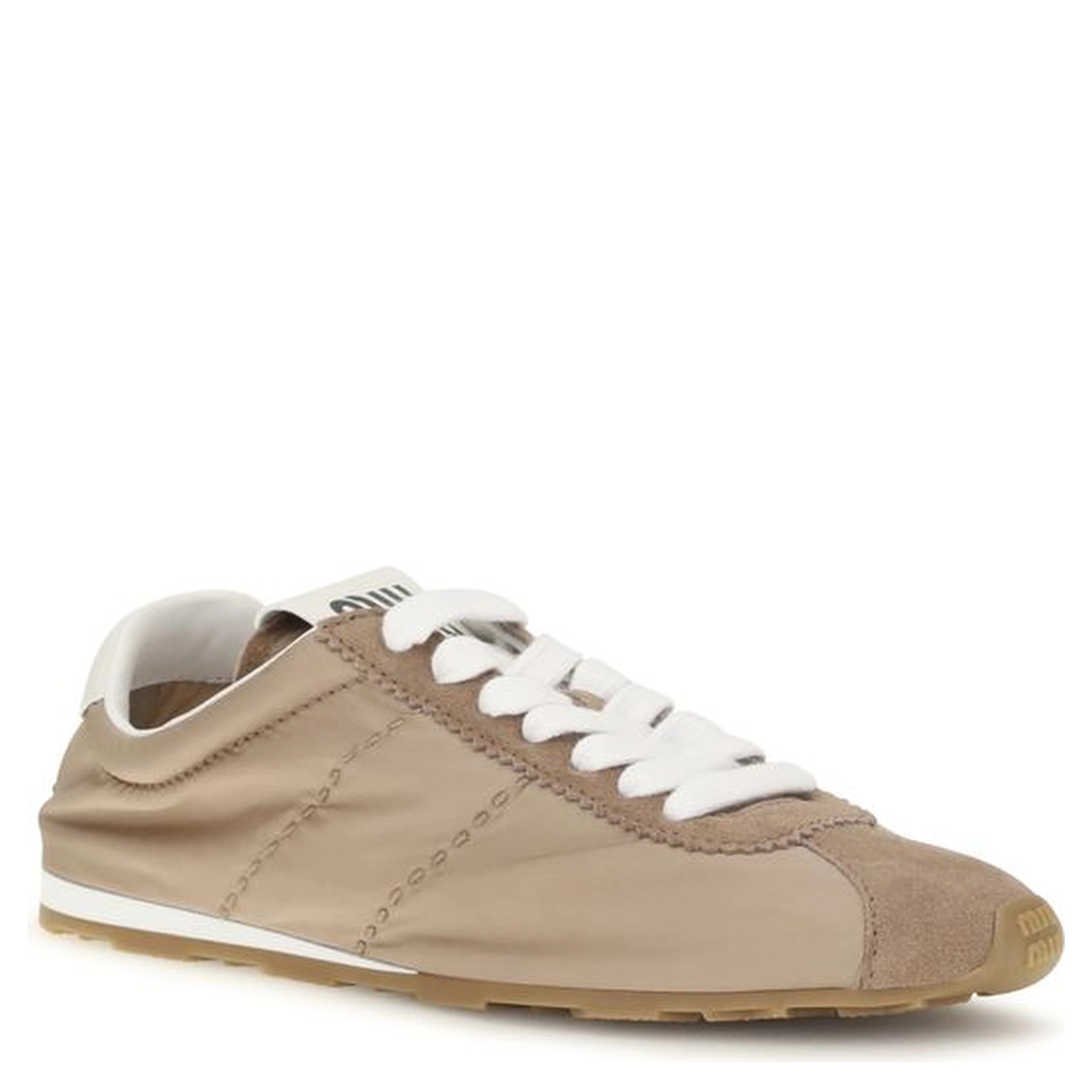 Beige Calf Leather Bos Taurus Low Top Sneakers