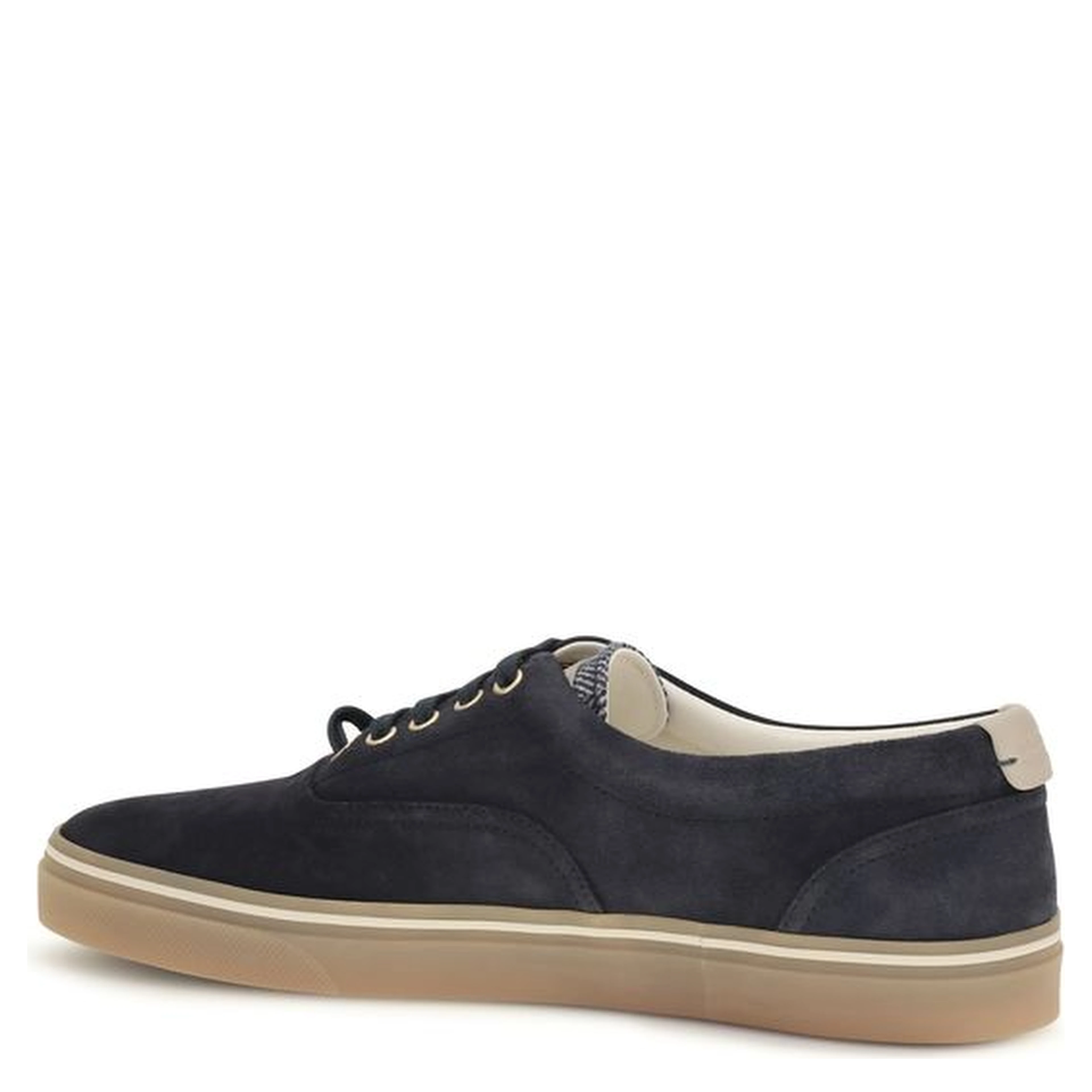Blue Suede Leather Low Top Sneakers