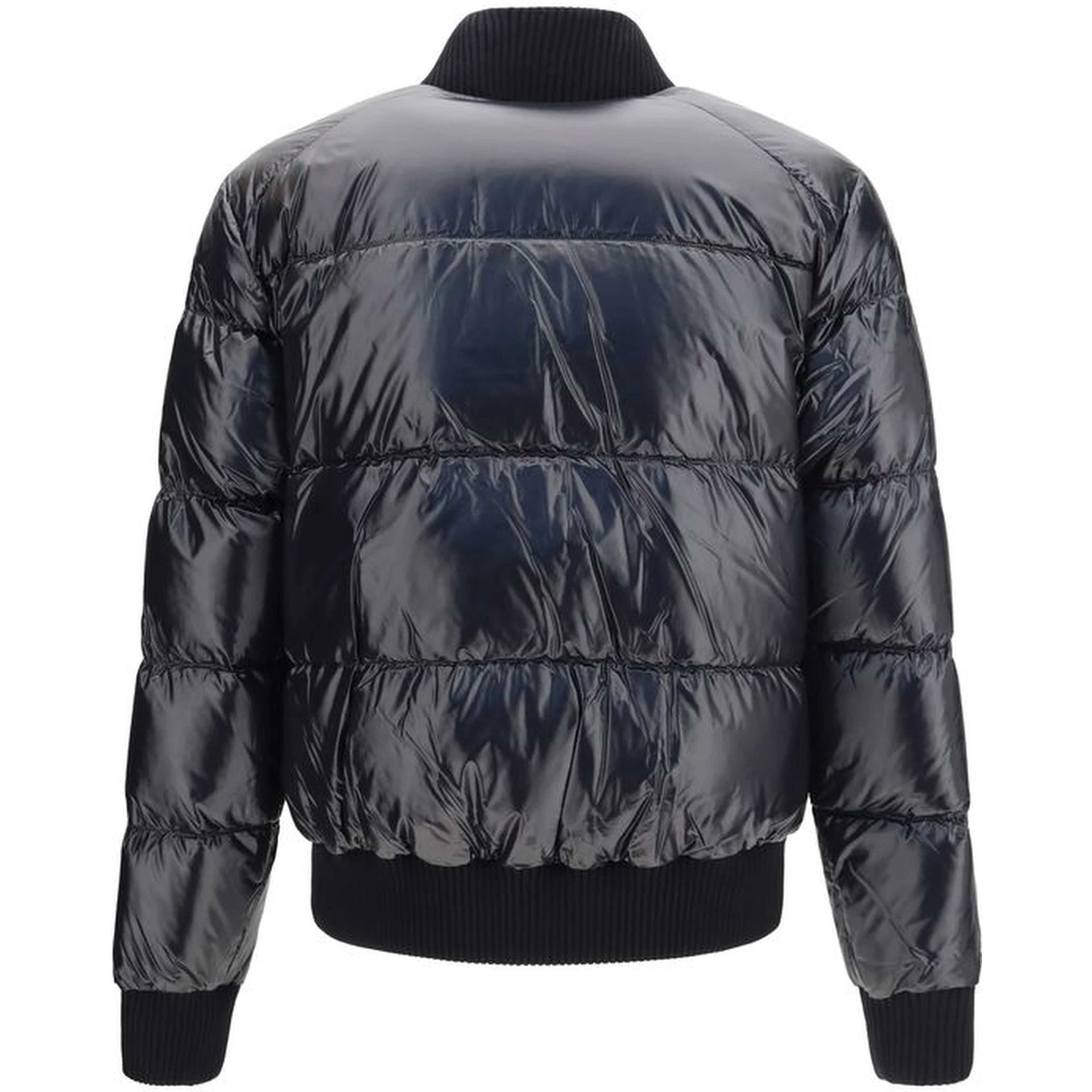 Black Nylon Bomber