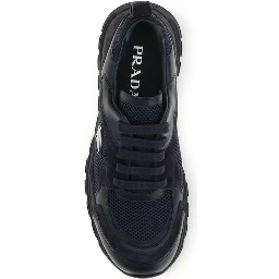 Blue Fabric Athletic Sneakers