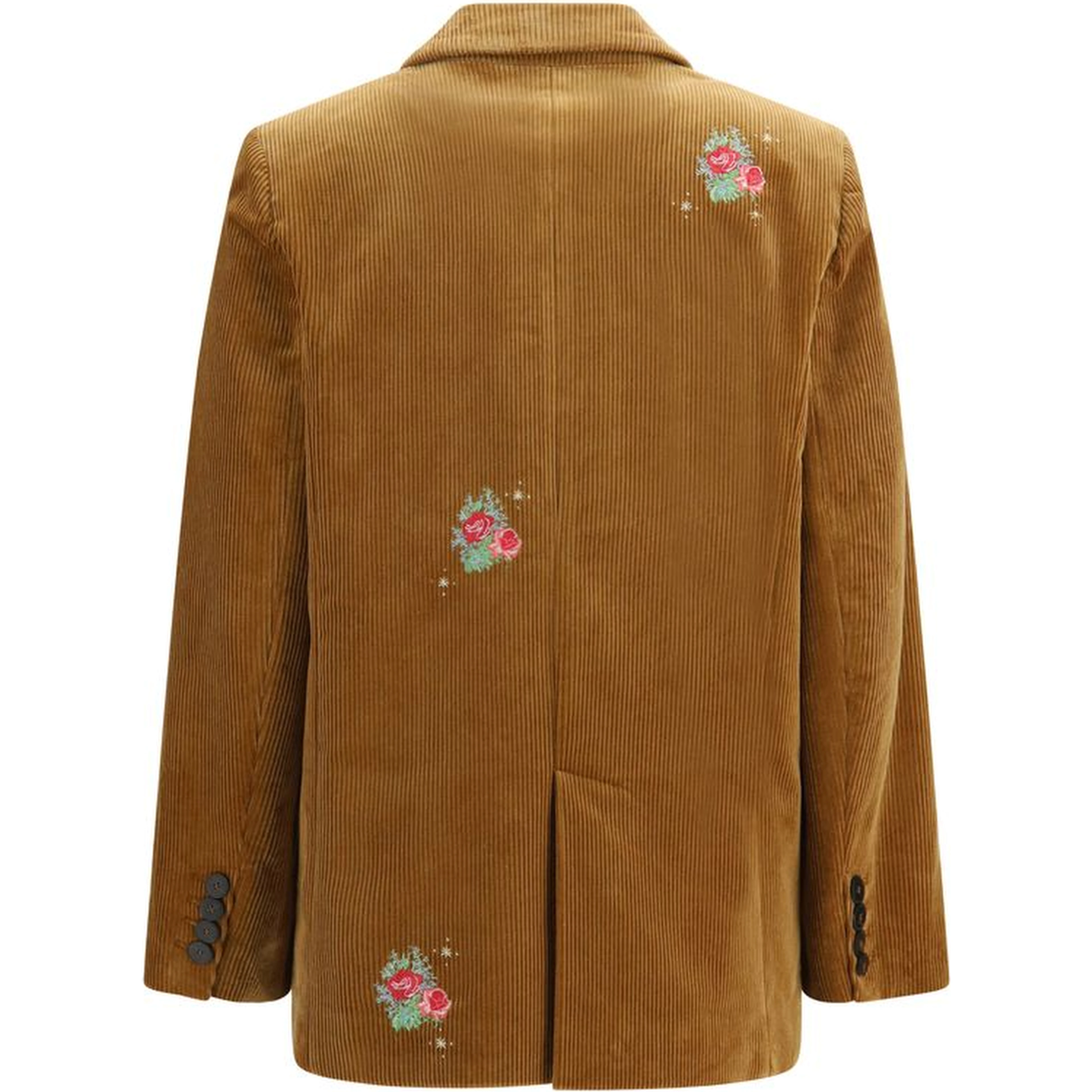 Brown Cotton Full-Length Jacket