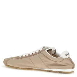 Beige Calf Leather Bos Taurus Low Top Sneakers