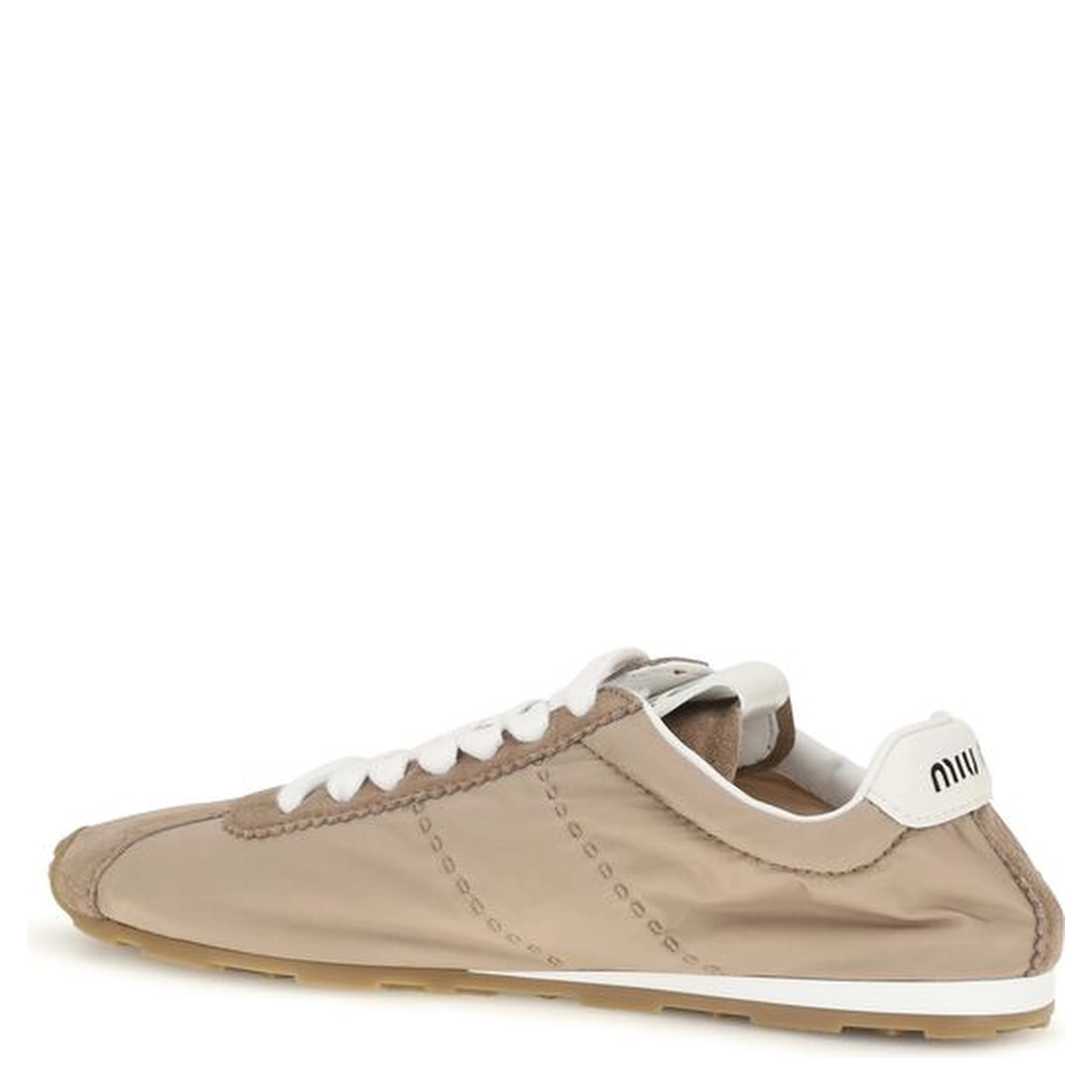 Beige Calf Leather Bos Taurus Low Top Sneakers