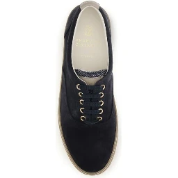Blue Suede Leather Low Top Sneakers