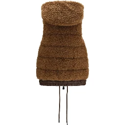 Brown Polyamide Sleeveless Jacket