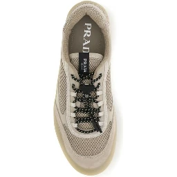 Beige Calf Leather Bos Taurus Athletic Sneakers