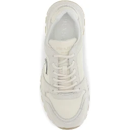 Beige Calf Leather Bos Taurus Athletic Sneakers
