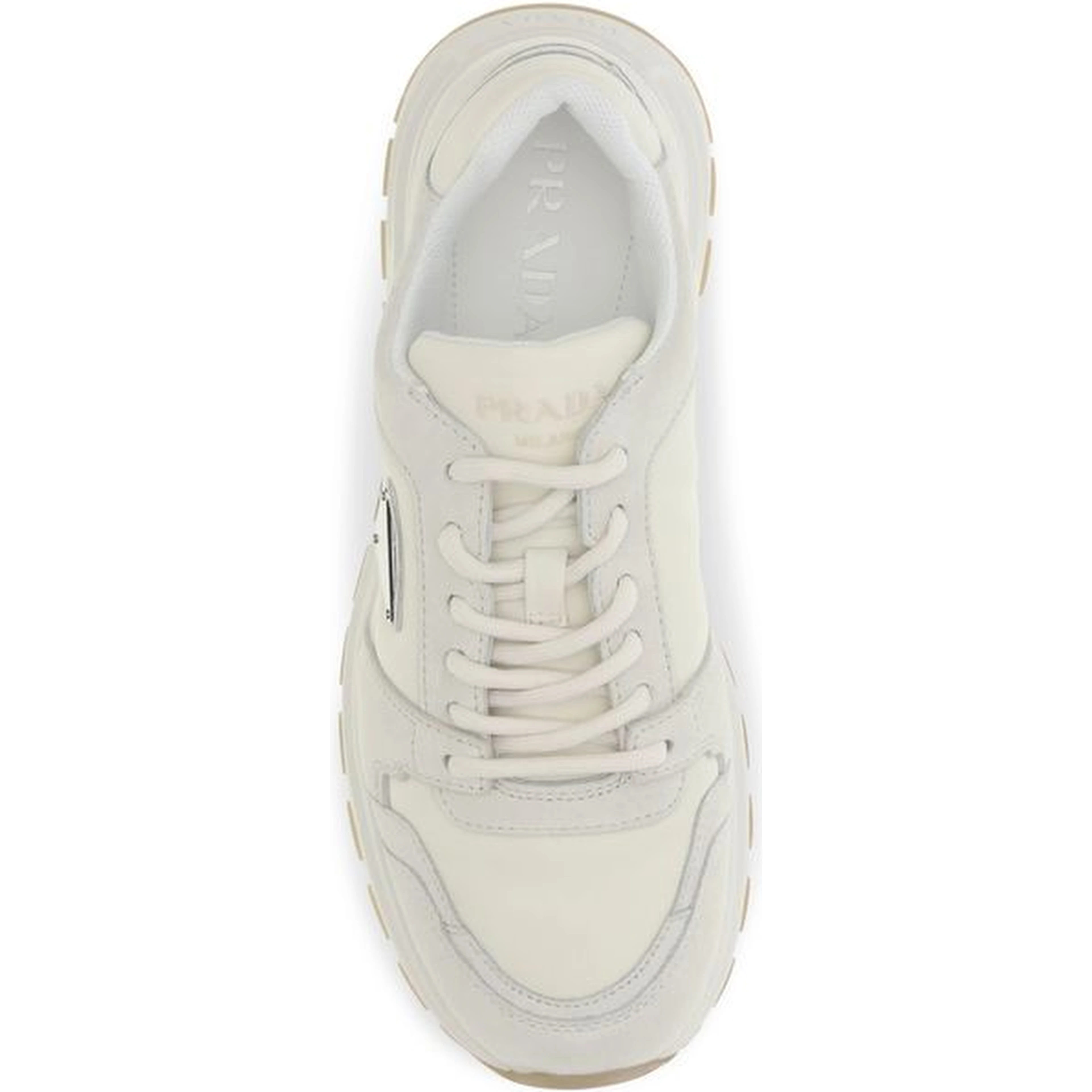 Beige Calf Leather Bos Taurus Athletic Sneakers