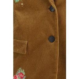Brown Cotton Full-Length Jacket